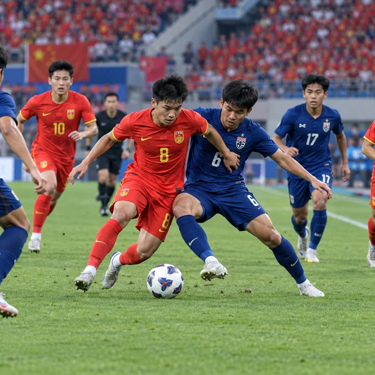 中国U23队与泰国U23队比赛战术示意